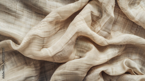 Undyed Beauty: Stretched Linen Fabric Background photo