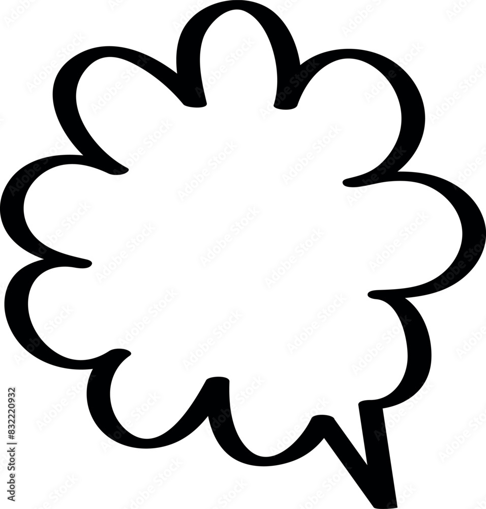 Hand-Drawn Black Outline of a Speech Bubble Hand-Drawn Black Outline of a Speech Bubble