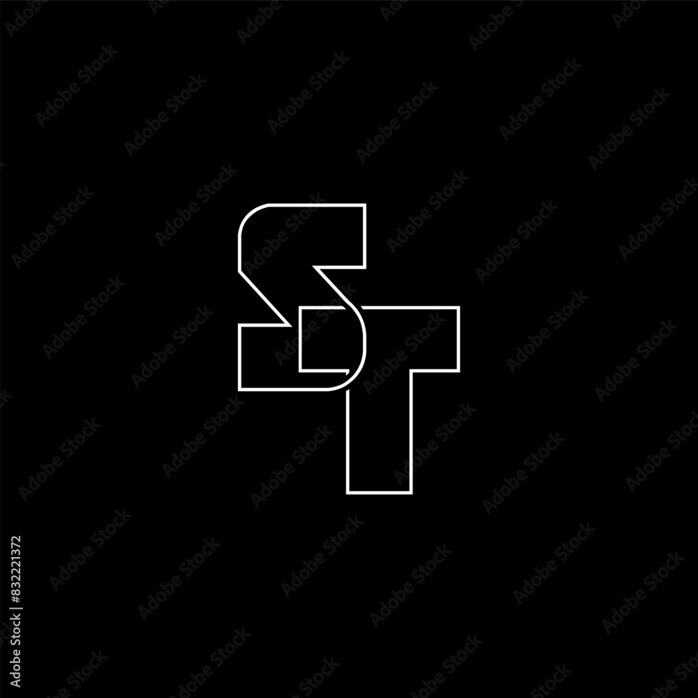 ST creative minimalist initials letter logo design. ST creative minimalist initials letter logo design.