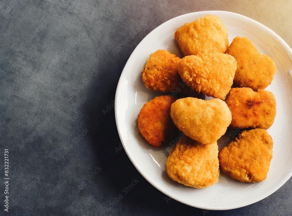 Nuggets isolated on dark rustic background closeup Nuggets isolated on dark rustic background closeup