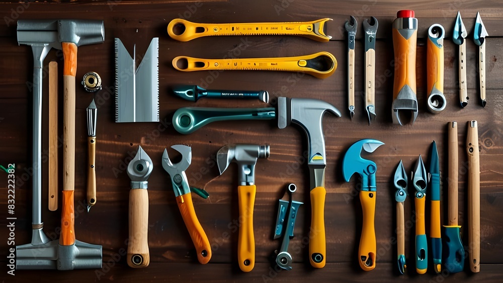 set of house renovation and improvement DIY tools

