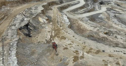 Open pit mine wulfrath, Germany, aerial view. photo