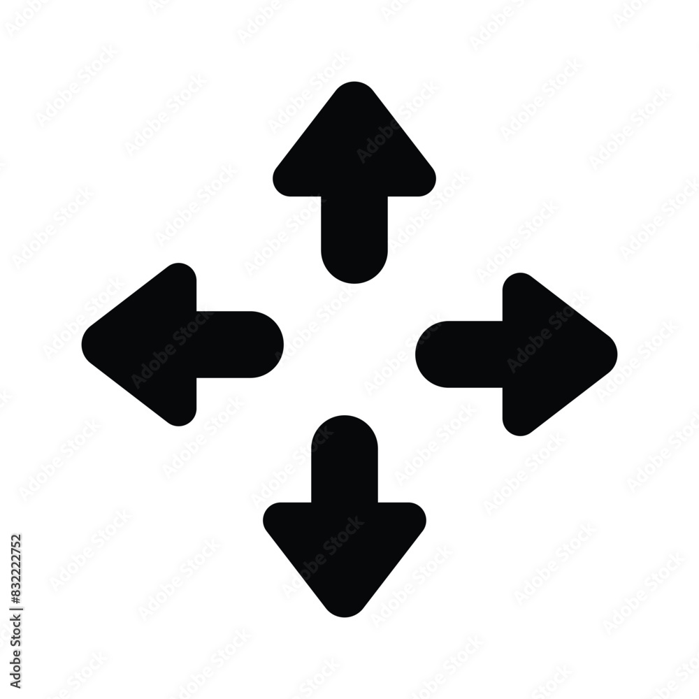 Four way direction arrow sign, road sign direction icon, vector design