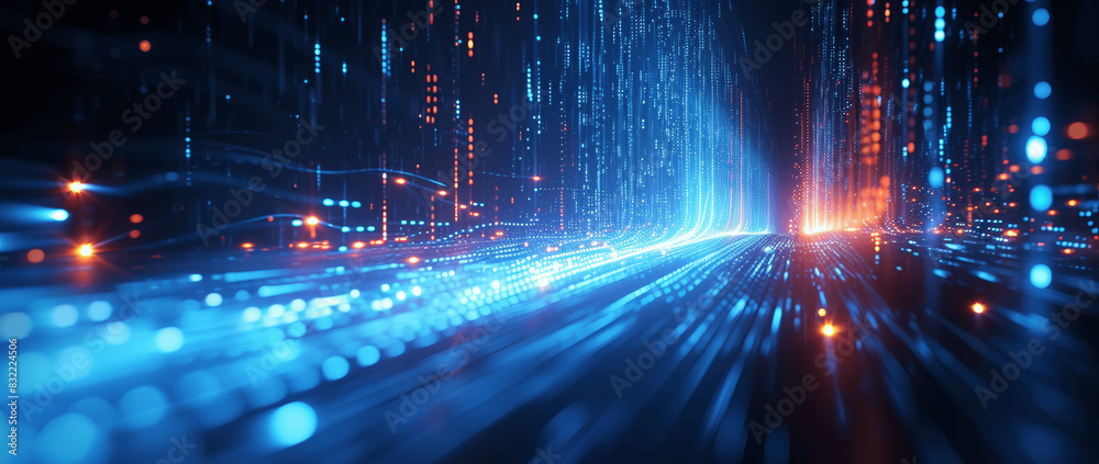 Blue Neon Glow Futuristic Digital Technology Motion Light Background Blue Neon Glow Futuristic Digital Technology Motion Light Background