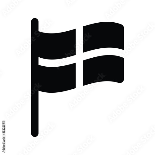 Waving flag vector of destination in trendy style