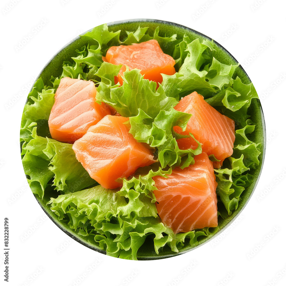 Salmon salad isolated on transparent background Salmon salad isolated on transparent background