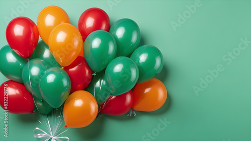 balloons of early color with an empty space for text