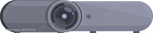 Sleek, contemporary design of a home cinema projector isolated on a white background