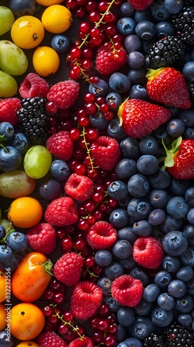 Show a diverse selection of antioxidantrich berries bursting with vibrant colors