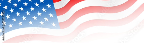 USA flag close up. Wide American flag over transparent background png illustration