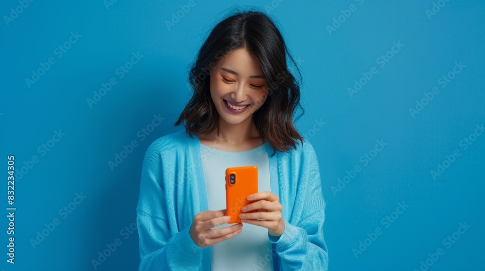 The woman with smartphone The woman with smartphone