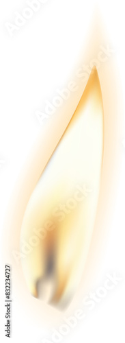 3d realistic white and paraffin or wax burning party candle and different flame of a candle icon set closeup isolated. Vector illustration