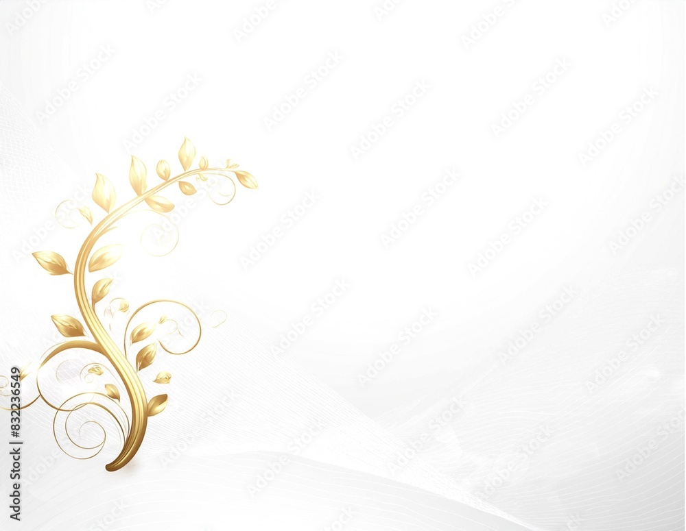 Weißer Hintergrund mit edler goldener Ranke Weißer Hintergrund mit edler goldener Ranke