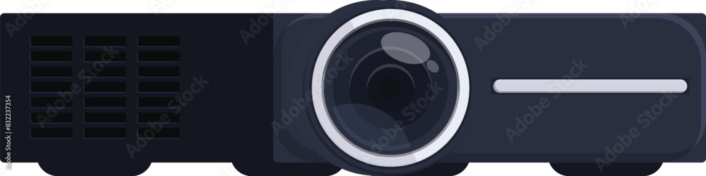 Detailed graphic of a contemporary digital projector on a white background, ideal for technology themes Detailed graphic of a contemporary digital projector on a white background, ideal for technology themes