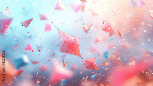 3D Abstract Business Background with Geometric Shapes and Pastel Colors photo