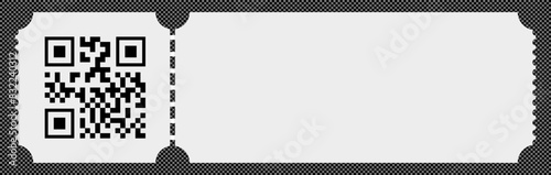 Discount coupon or voucher white color with qr code ideal for promotions and sales vector 10 eps
