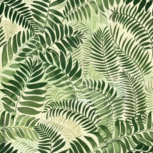 Lush Green Tropical Leaf Pattern for Nature-Inspired Design