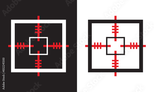 Crosshair icon. isolated on white and black background. Vector illustration . EPS 10 