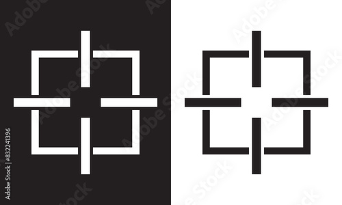 Crosshair icon. isolated on white and black background. Vector illustration . EPS 10 