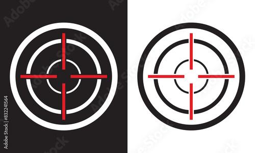 Crosshair icon. isolated on white and black background. Vector illustration . EPS 10 