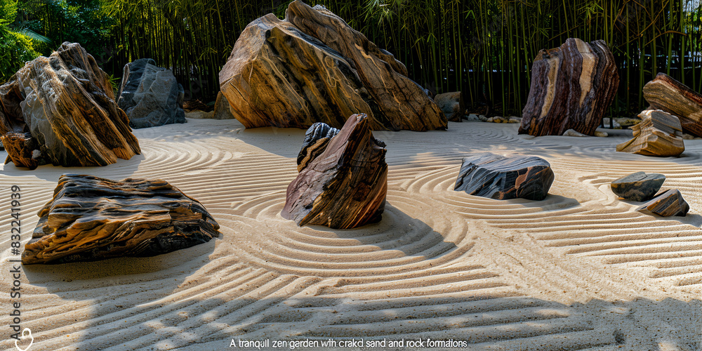 Nature Gift, providing connection, Zen Garden at Dawn, plant, rock and the sand , Nature Gift, providing connection, Zen Garden at Dawn, plant, rock and the sand ,