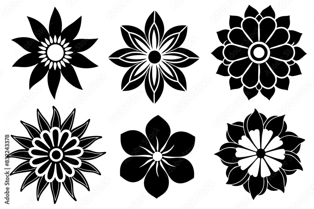 Set of flowers vector design