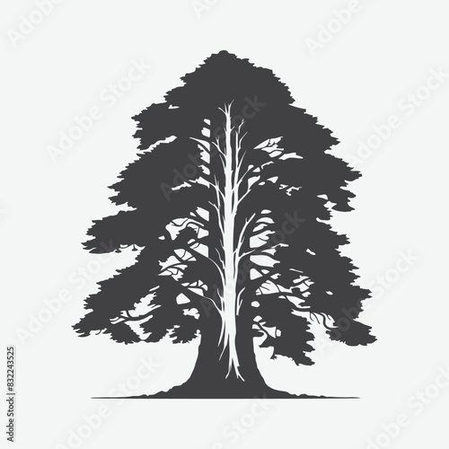 Print Majestic Redwood Tree Silhouette, Nature's Towering Masterpiece