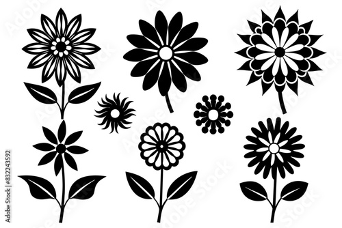 Set of flowers vector design