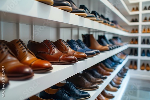 Minimalist Shoe Display with Wall-Mounted Shelving