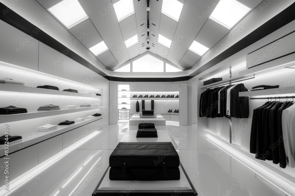 Obraz premium Minimalist Cabinetry in Monochrome with Clean Lines
