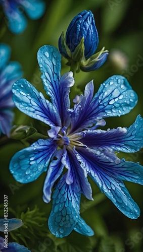 Cerulean Splendor: A Mesmerizing Bluey Flower in High-Definition Radiance