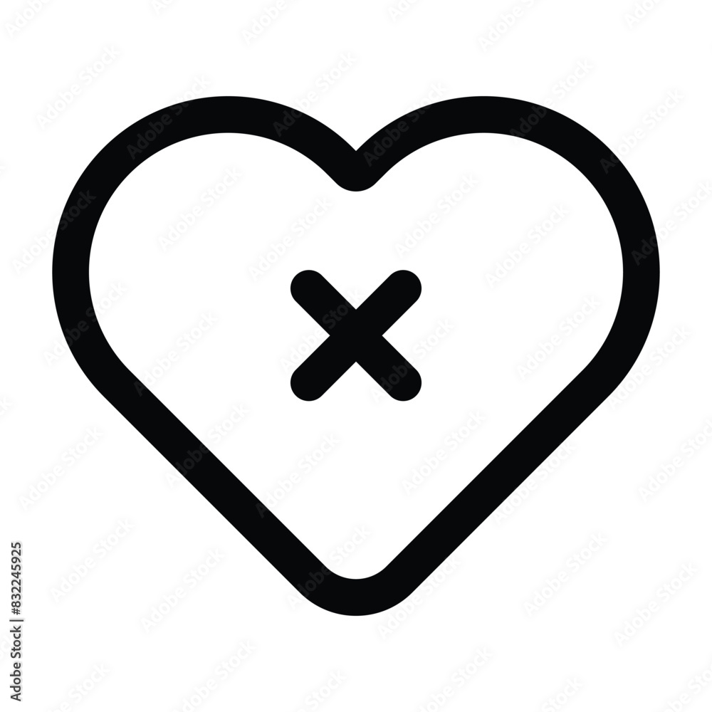 Simple Broken Heart icon. The icon can be used for websites, print templates, presentation templates, illustrations, etc