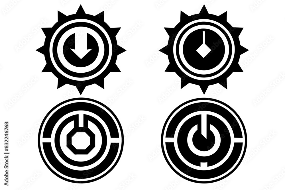 Set of power button icons for vector design