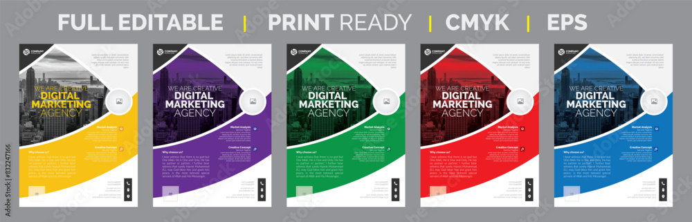 Fototapeta premium Business flyer template bundle design (full editable) new stylish flyer design, leaflet design, leaflet bundle, corporate flyer