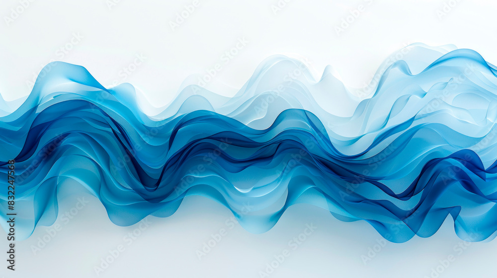 Fototapeta premium paper blue waves background