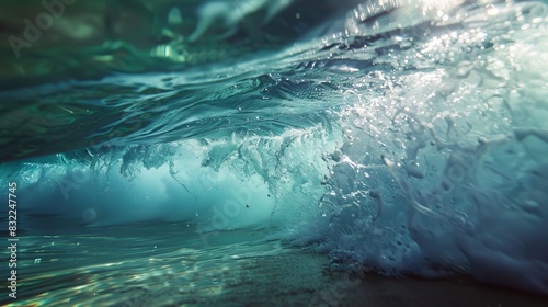 Dynamic Sea Water Ocean Wave Captured in Motion     Coastal Nature Scene