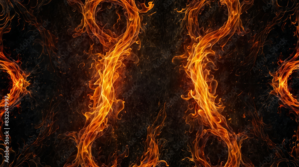 Fototapeta premium Fire Background: Dynamic Energy and Fiery Passion in Intense Designs