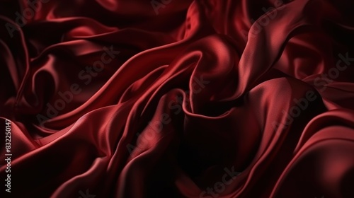 red silk on top of a black background with folds and folds