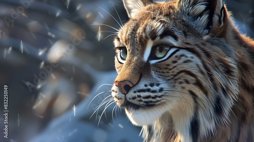 Majestic Lynx Stalking in Snowy Forest Wilderness