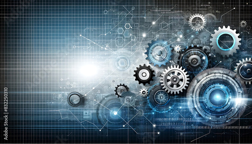 High-Tech Gear Background for Tech Processes and Education