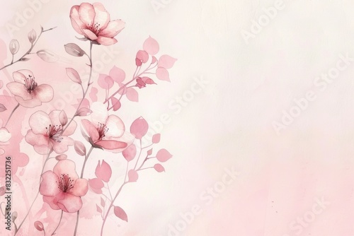 Elegant Floral Background with Delicate Pink Blooms and Pastel Tones
