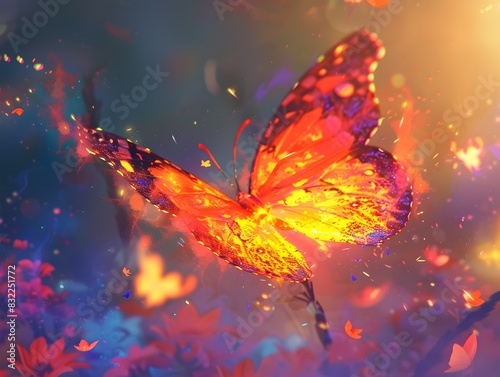 Enchanting Butterfly in Glowing Ethereal Light