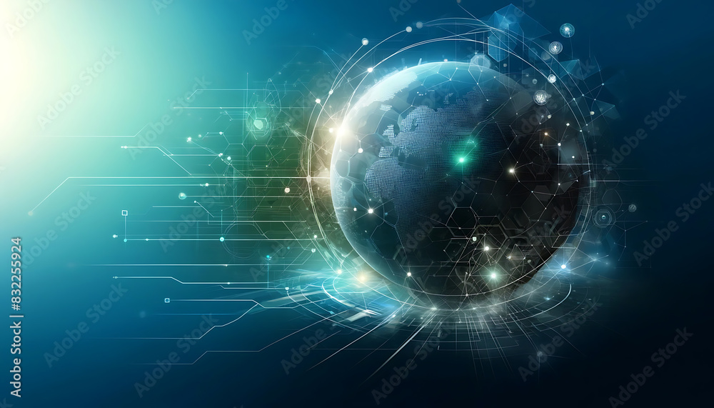 Fototapeta premium Futuristic Finance Market Background with Holographic Charts and Abstract Digital Designs