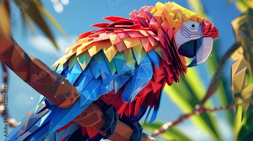 Vibrant Parrot Perched in Lush Tropical Foliage
