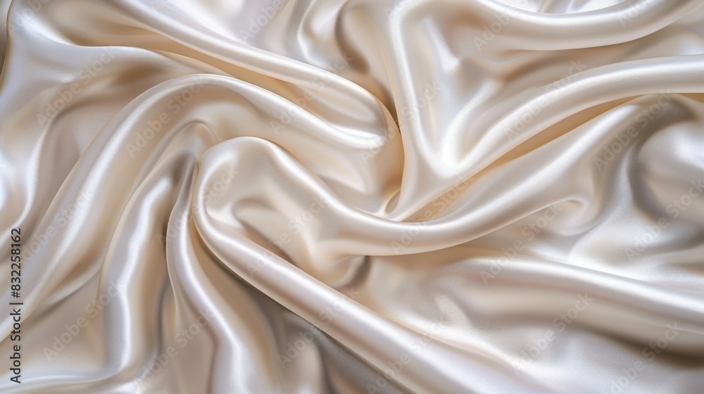 Fototapeta premium Smooth and Luxurious Cream Satin Fabric, Generative AI