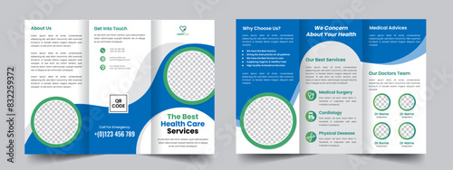 Medical Healthcare trifold brochure design template