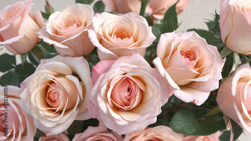 Graceful Rose Bouquet  Elegant Blooms in Soft and Subtle Tints  Generative AI