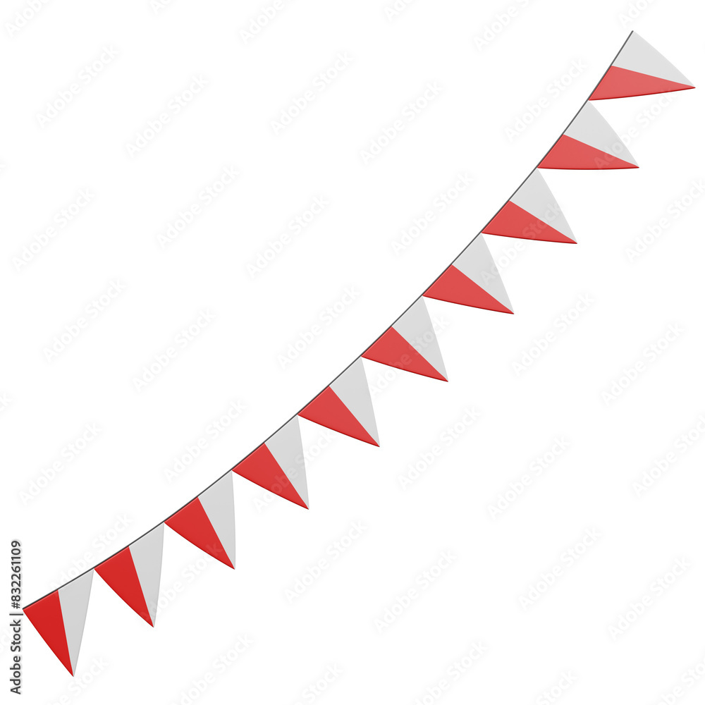 Fototapeta premium 3d render of independence day indonesian flag