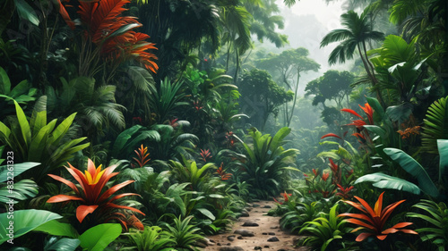 Tropical Eden  Embracing the Rich Biodiversity of the Dense Rainforest  Generative AI