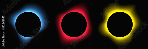 Set of circle illuminate light frames